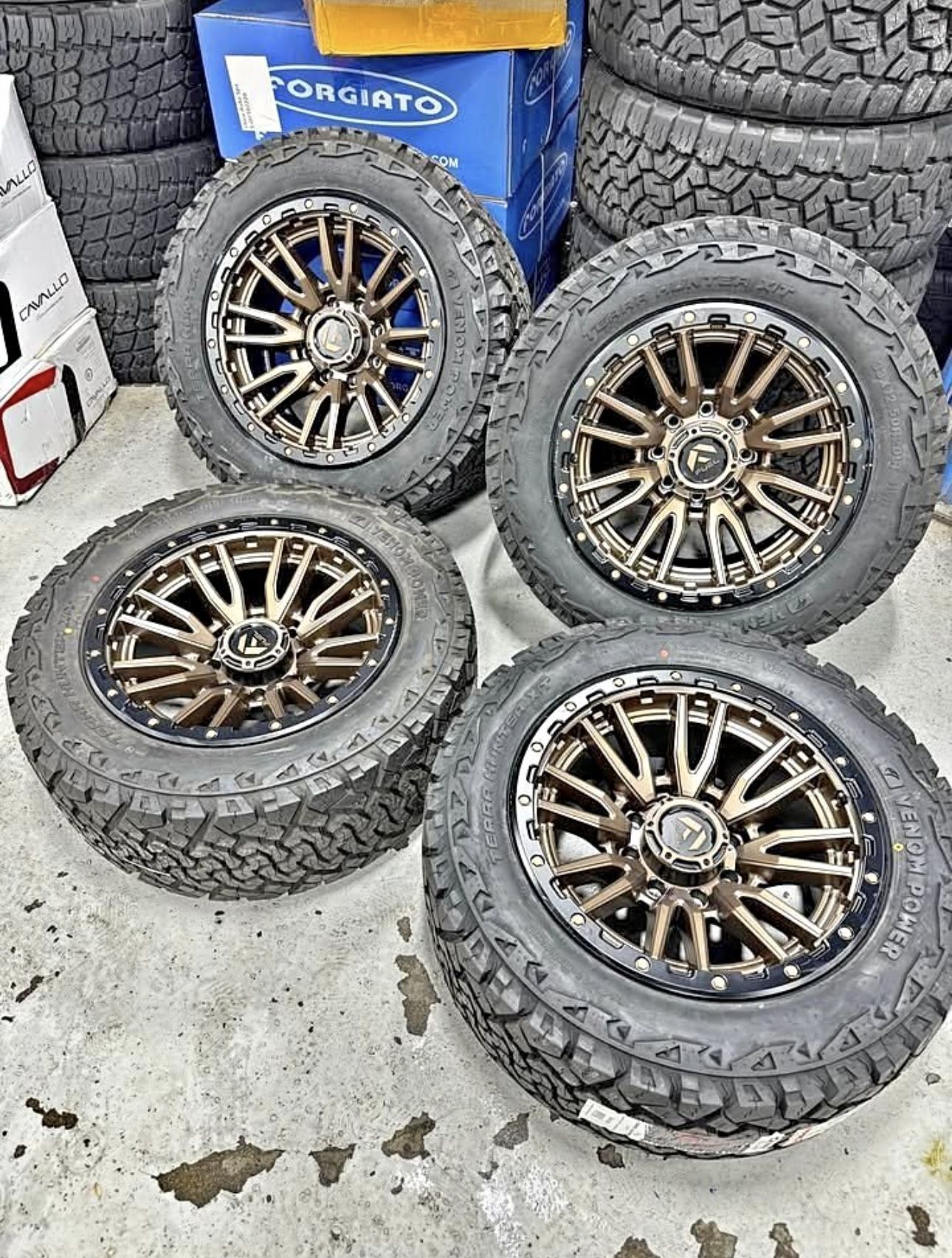 20" FUEL REBEL BRONZE WHEELS 33" OFF ROAD TIRES