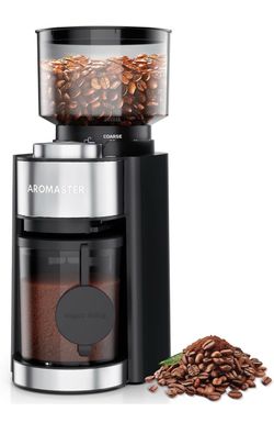 Aromaster Burr Coffee Grinder, 25 Settings, 2-12 Cups
