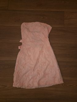 Strapless Pink Bow Homecoming Dress
