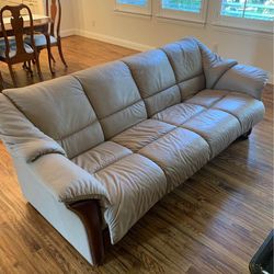 Free Delivery- White leather Couch - Great Condition