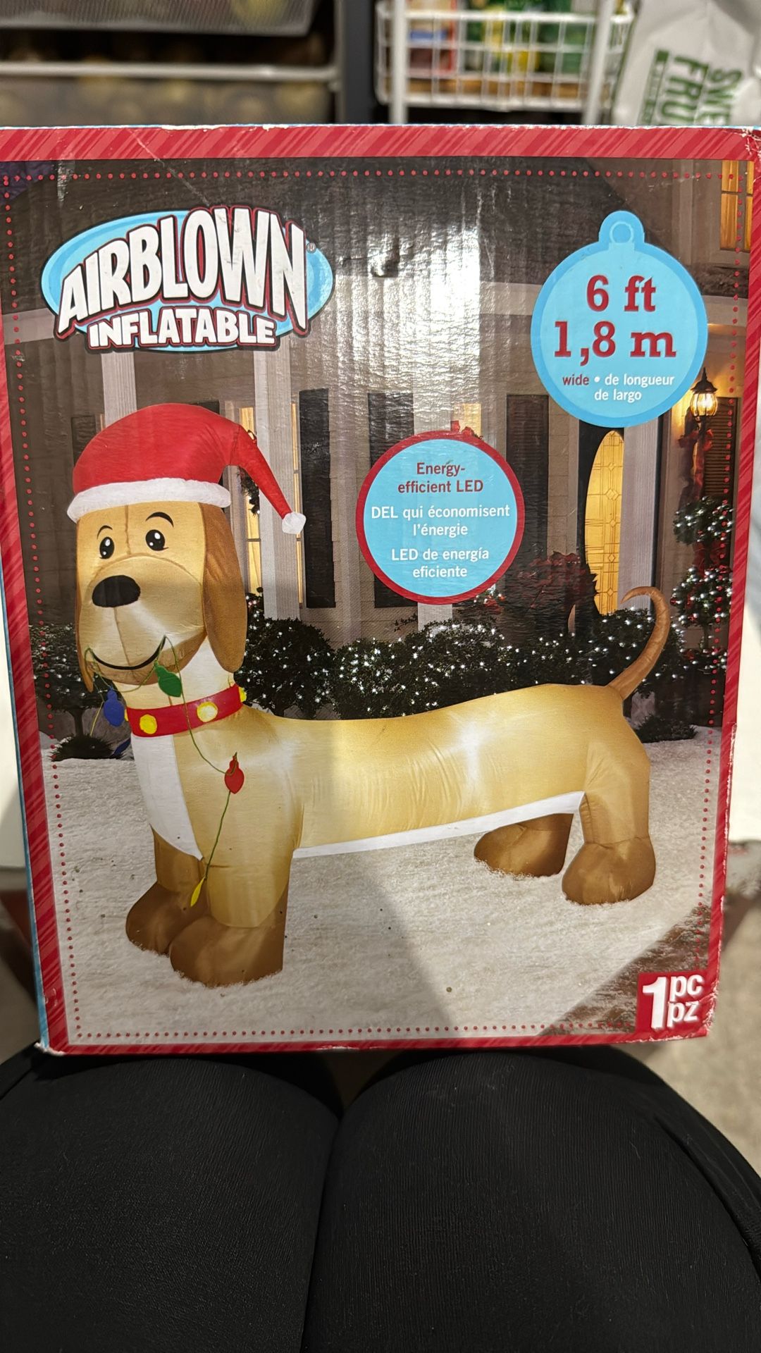Christmas DACHSHUND WIENER dog puppy santa inflatable 6 foot