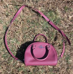 Coach purse  NWT Sydney Satchel Crossbody Purse Handbag, Silver & Light Raspberry
