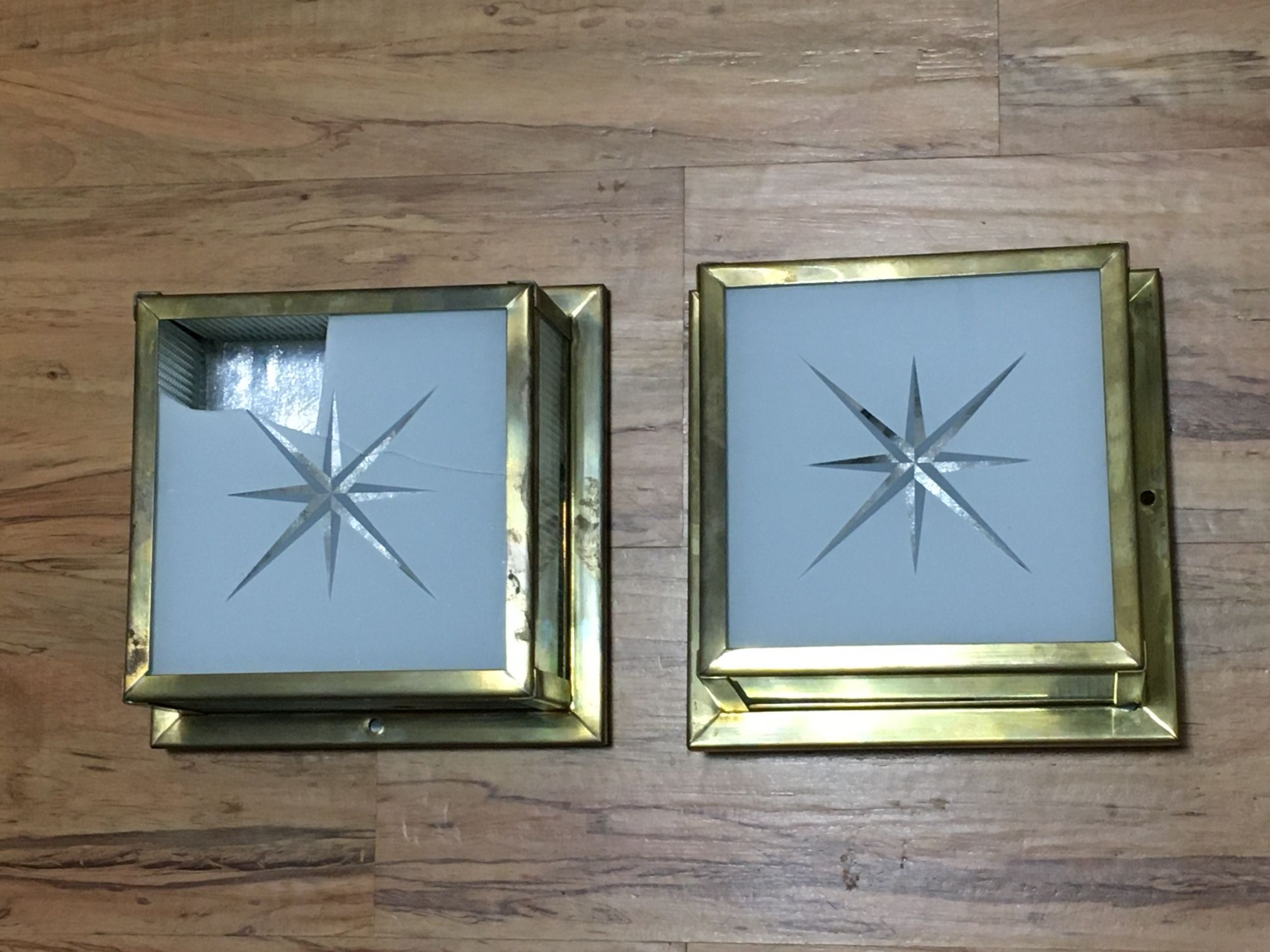 2 Vintage Light Fixtures US Made In 50's