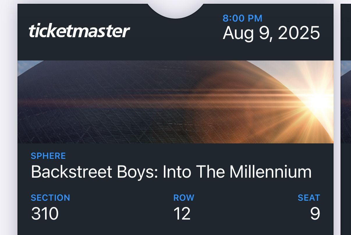 2x BACKSTREET BOYS: INTO THE MILLENIUM August 9th!!