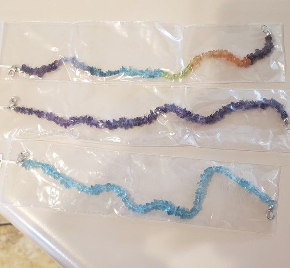 Gemstone Ankle Bracelets  .. Fits 10" Ankle Or Smaller