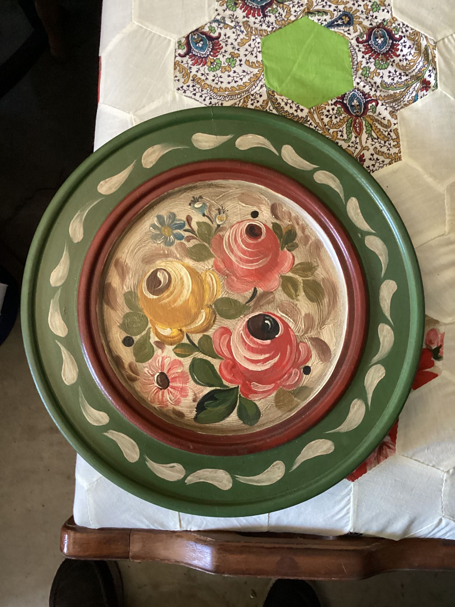 TOILE PAINTED WOODEN TRAY