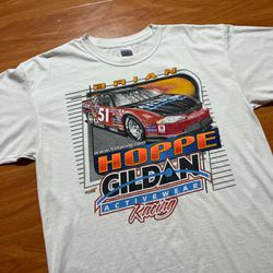 Vintage Y2K Nascar Brian Hoppe Gildan Racing Tshirt  Size XL 