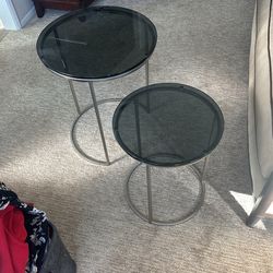 Two Glass End Tables