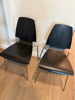 Set of 2 Vilmar IKEA black chairs