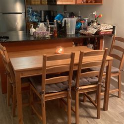 Ikea dining Table and 4 chairs, antique stain
