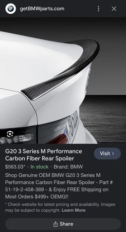 2020+ BMW M340i OEM Carbon Fiber Spoiler