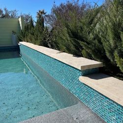 Backsplash & Pool Tile   water feature -spas fountain -kitchen backsplash, and shower walls. This glass mosaic tile is mesh mounted 