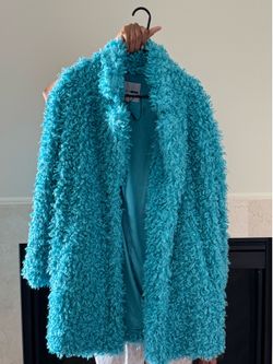 Coat, Fashion Nova, Teal Blue, Size Small