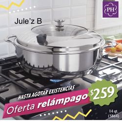 Princess House. Cacerola De 14 Qts Vida Sana 5 Ply Nueva En Su Caja 