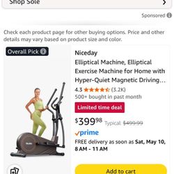 Niceday Elliptical Machine Brand New 50% Off $199 Firm  