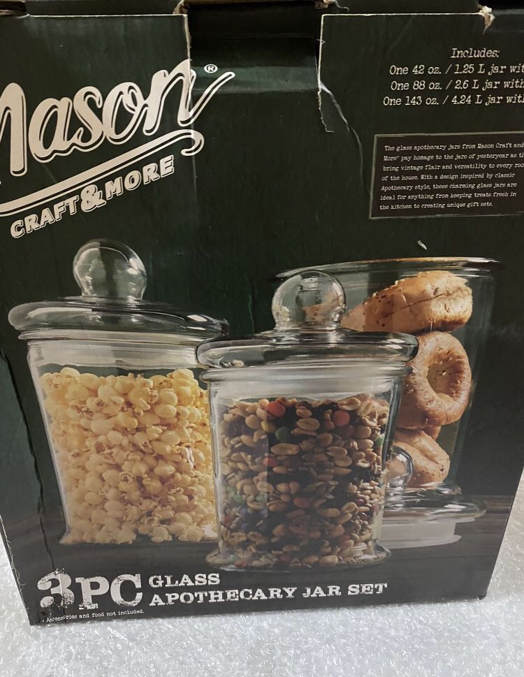 Mason Craft & More Glass Apothecary Jar Set