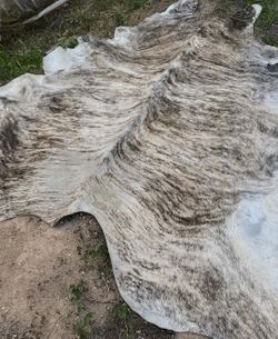 Tanned Hair-On Brindle Cowhide, 72" x 96" Excellent Condition
