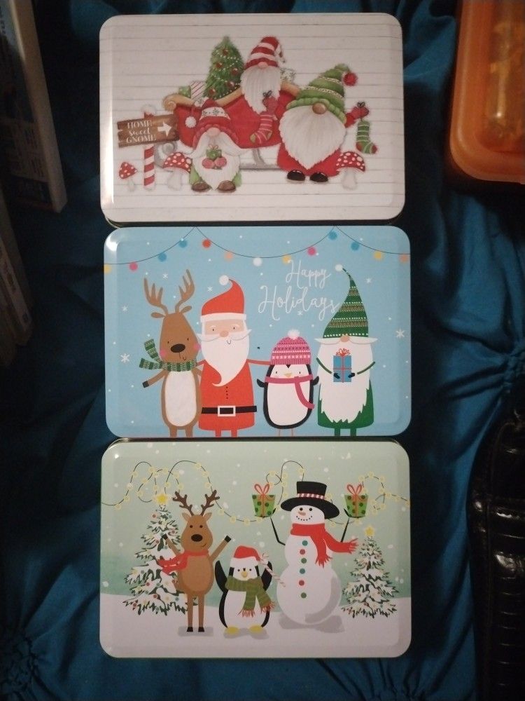 Three Small Christmas Tins