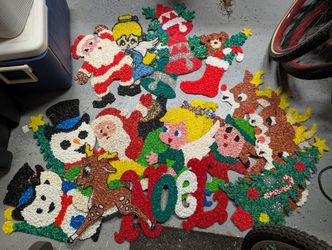 19 Vintage Plastic Popcorn Christmas Decorations