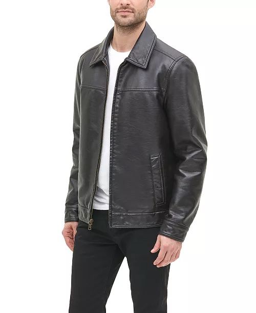 Tommy Hilfiger Black Collar Faux Leather Jacket for Sale Union, NJ - OfferUp