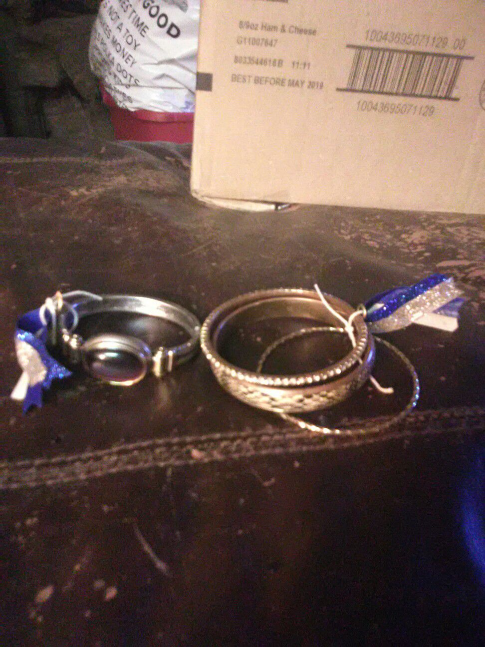 Snake bangles with a ameythist magnetic bracelet
