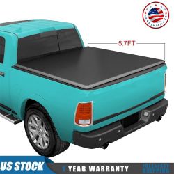 2007-2023 Dodge Ram Crew Cab 5.7' bed Soft Roll Up Tonneau Cover1