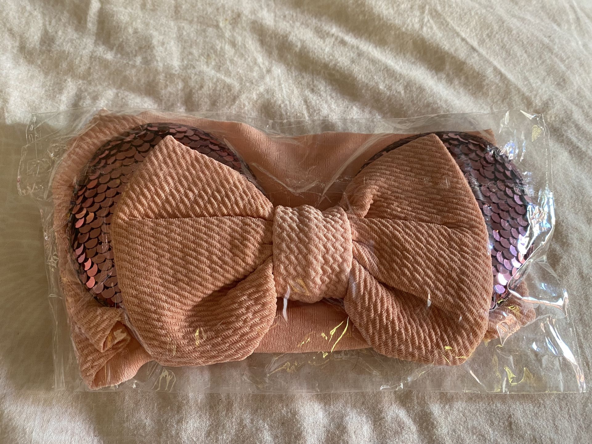 Peach Minnie Mouse Ears For Baby 