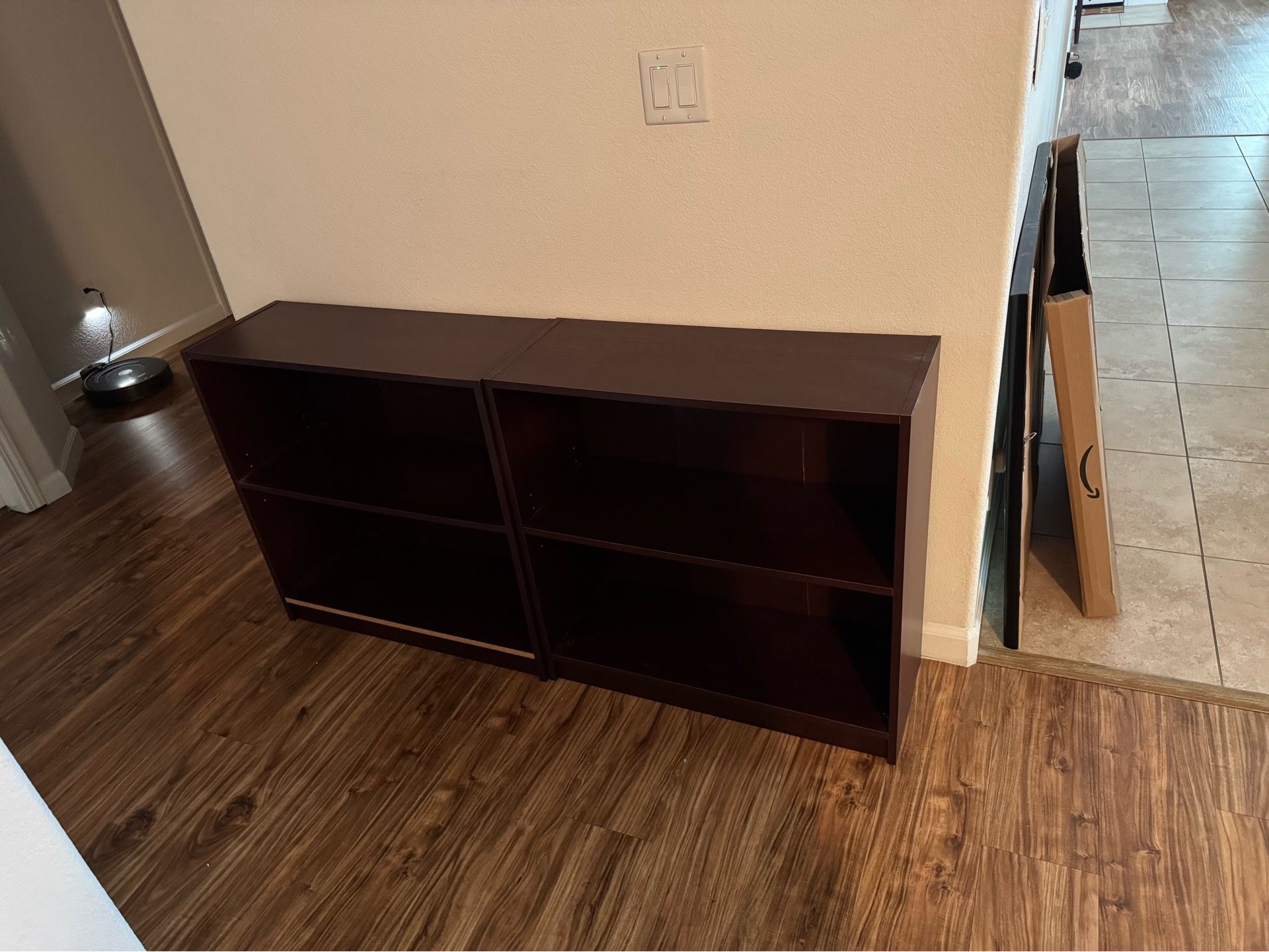 Set of Two Espresso Bookshelves
