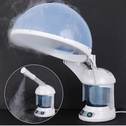 Portable 2 In 1 Hair and Facial Steamer with Bonnet Hood for Personal Home Use