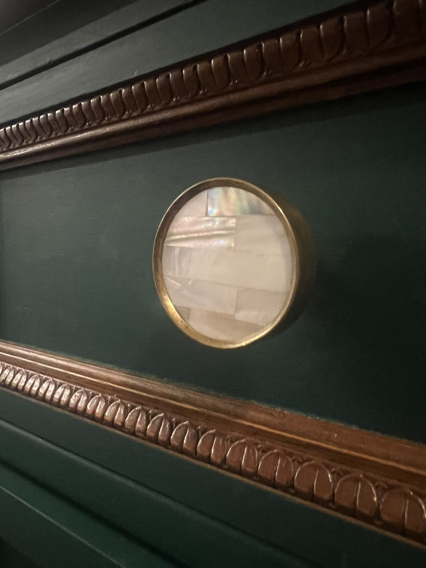 Green Dresser With Wood Block Top