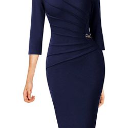 VFSHOW Womens Elegant Ruched Work Business Cocktail Party Pencil Dress - NWT