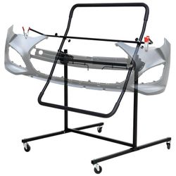 New Adjustable Auto Bumper Repair Stand with Wheels, Holds Plastic Car Bumper Covers for Automotive Bodyshop Repair - Multiple Angles, 5 Locking Posit