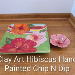 Stonelife Clay Art Hibiscus Hand Painted 