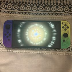 Nintendo Switch OLED Bundle – Splatoon 3 Joy-Cons + Pokémon Arceus + TV Mount
