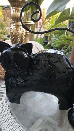METAL CAT CANDLEHOLDER BLACK PERFECT FOR YOUR HOLLOWEEN