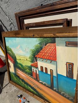 Rural Mexican landscape hand painted (not a print )
