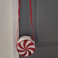Christmas Peppermint Crossbody Handbag Purse - Bolsa de Navidad