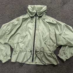 Stylish Green ZARA Jacket With Hidden Hood