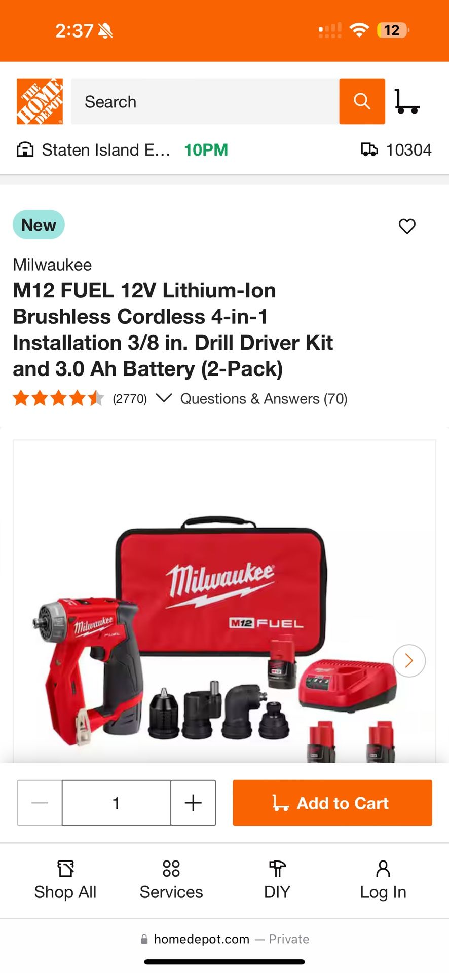 Milwaukee Lithium drill kit 