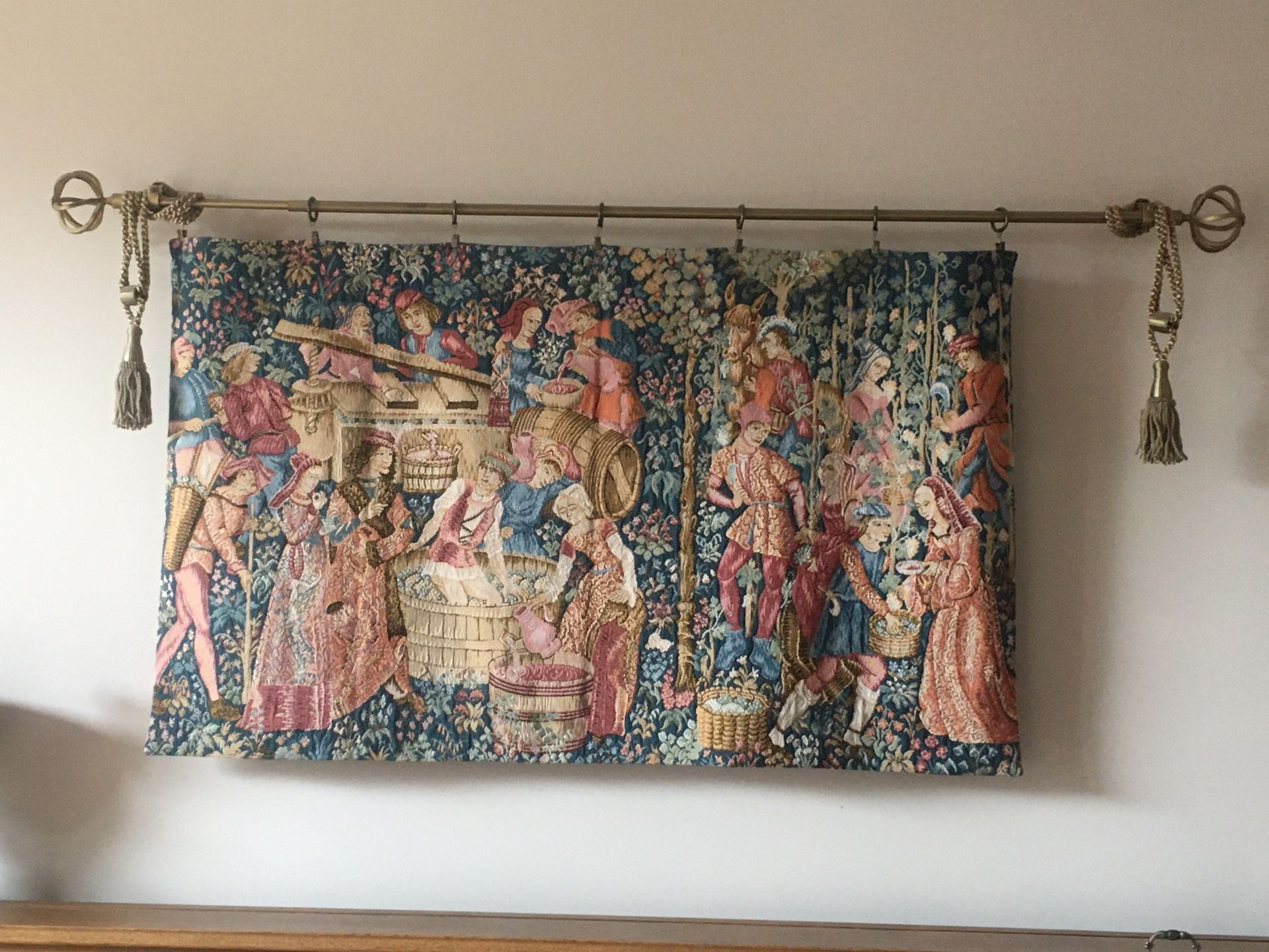 European tapestry medieval scene