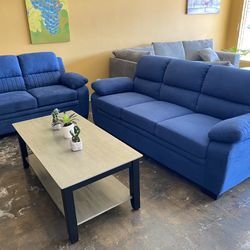 Sofa Set Blue 