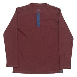 Lucky Brand Thermal Shirt Men’s L Pink Grey Long Sleeve Outdoor Button Henley