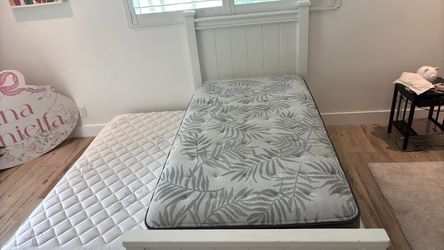 twin bed slide in two mattresses and bed frame