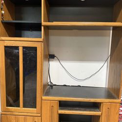 Wood Bookshelf & Entertainment Center