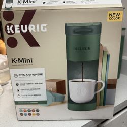 Green Mini Keurig Coffee Maker.