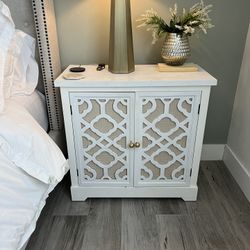 Set Of 2 Nightstands Console Table End Table Cabinet. Nadeau. West Elm. Ashley Furniture. Natural Wood + White 