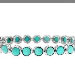Tiffany Style Sterling Turquoise Tennis Bracelet