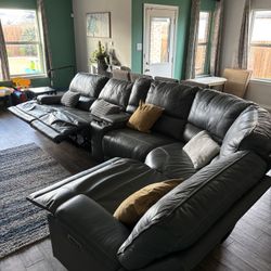 Leather Power Sectional