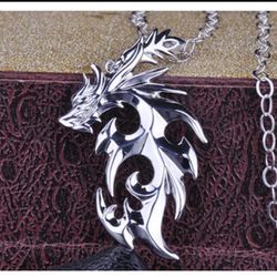 Mysterious dragon pendant necklace for men