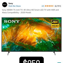 Sony X800H 75-Inch 4K Ultra HD Smart TV